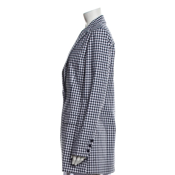 NWT Favorite Daughter Navy Blue Gingham Blazer Size Small - Picture 4 of 10